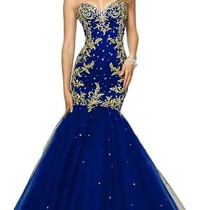 Royal Blue and gold dress